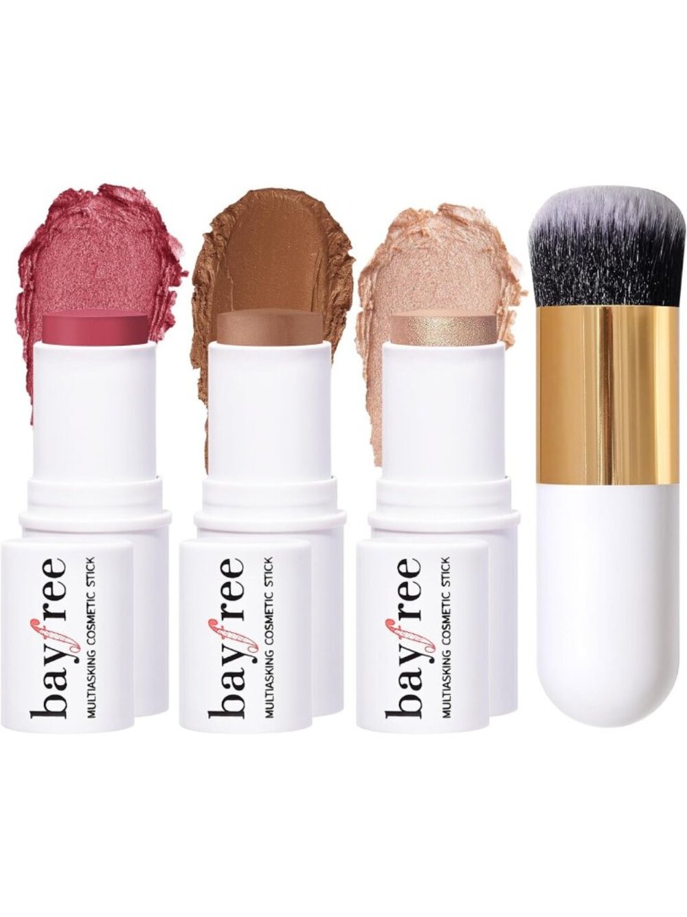 Face Sticks Trio - Blush, Highlighter & Contour Makeup for Radiant Skin